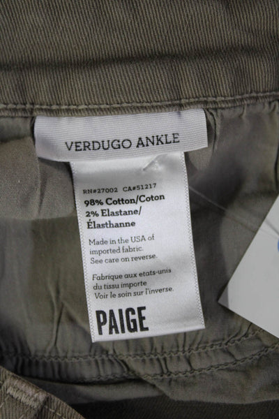 Paige Womens Cropped Ankle Brown Pants Mid Rise 27in Inseam Size 31