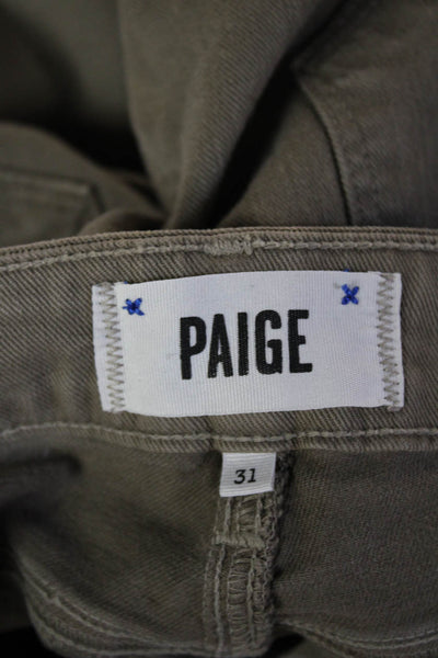 Paige Womens Cropped Ankle Brown Pants Mid Rise 27in Inseam Size 31