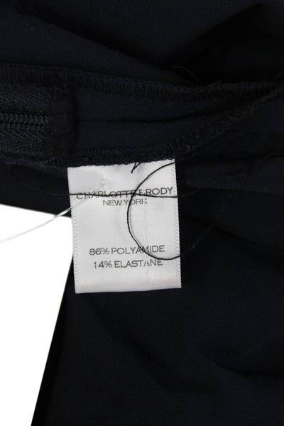 Charlotte Brody Women Black Ankle Cropped Dress Pants Zip Cotton Blend Size 10