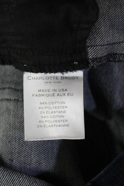 Charlotte Brody Womens Dark Blue Cropped Flared High Waist Jeans Size 30