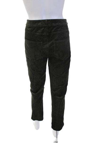 Paige Women Green Cropped Ankle Pants Cotton Rayon Spandex Size 31