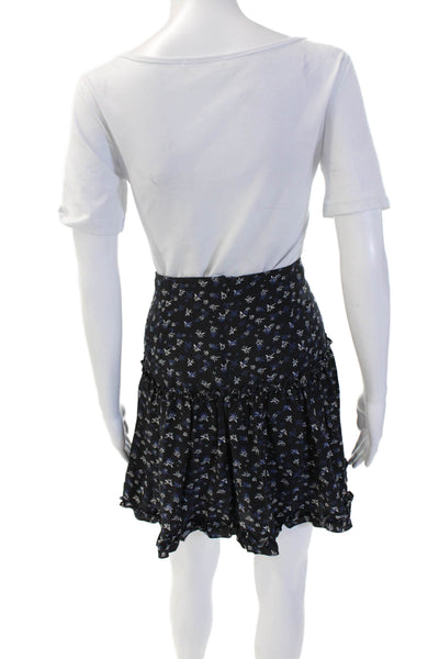 Charlotte Brody Womens Peasant Flare Skort Black Silk Floral Short Size 32
