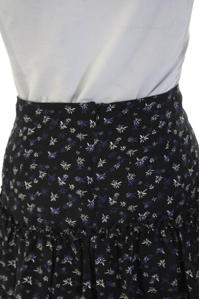 Charlotte Brody Womens Peasant Flare Skort Black Silk Floral Short Size 32