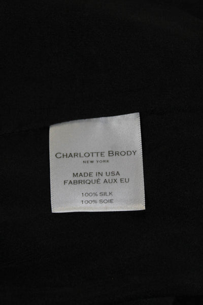 Charlotte Brody Womens Peasant Flare Skort Black Silk Floral Short Size 32