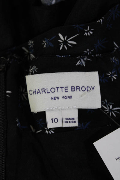 Charlotte Brody Womens Peasant Flare Skort Black Silk Floral Short Size 32