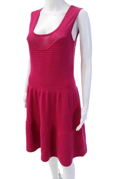 Sandro Women Fit & Flare Sweater Dress Pink Size 3