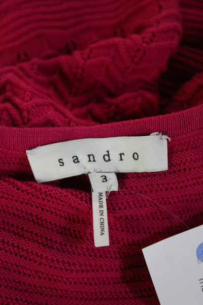 Sandro Women Fit & Flare Sweater Dress Pink Size 3