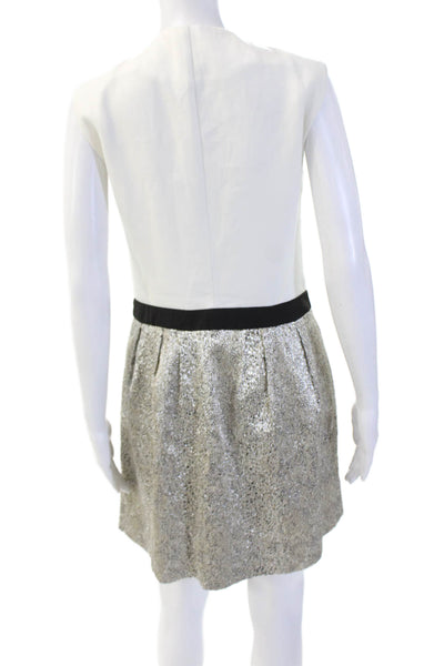 Maje Womens A-Line Fit Flare V-Neck Sleeveless White Dress Size 3