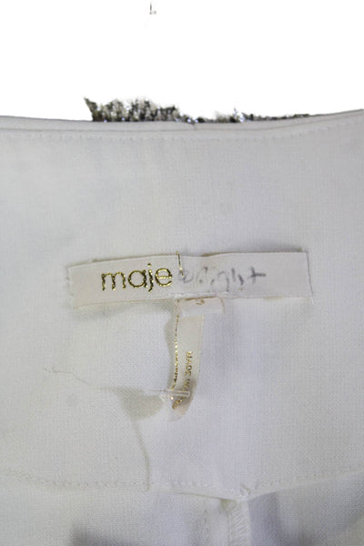 Maje Womens A-Line Fit Flare V-Neck Sleeveless White Dress Size 3