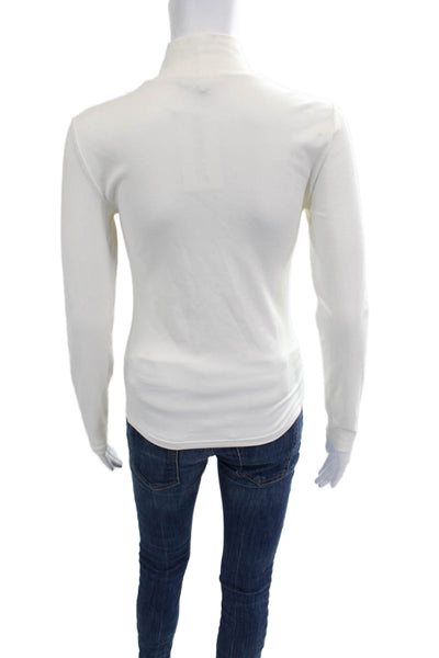 Banana Republic Women Mock Neck Long Sleeve White Top Size XS