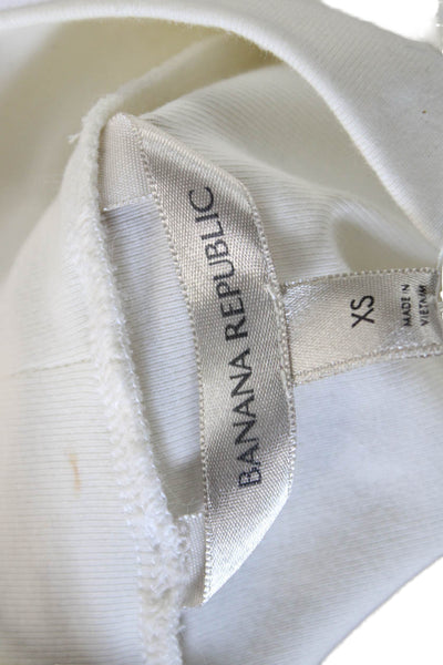 Banana Republic Women Mock Neck Long Sleeve White Top Size XS