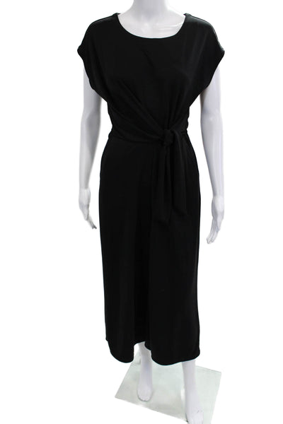 Banana Republic Women Shift Dress Black Short Sleeve Round Neck Size XS