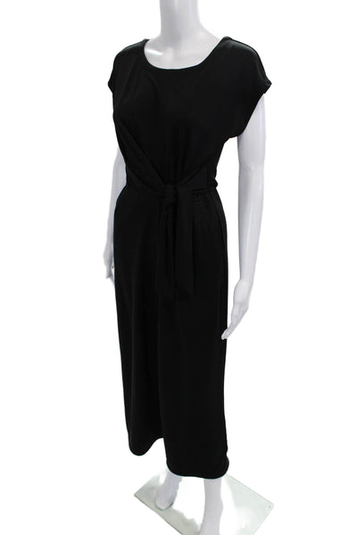 Banana Republic Women Shift Dress Black Short Sleeve Round Neck Size XS