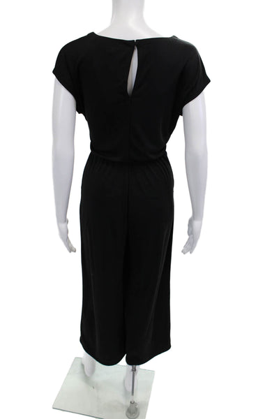 Banana Republic Women Shift Dress Black Short Sleeve Round Neck Size XS