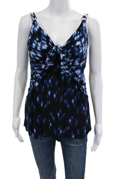 Magicsuit Womens Black Geometric V-Neck Camisole Buckle Detail Size 14