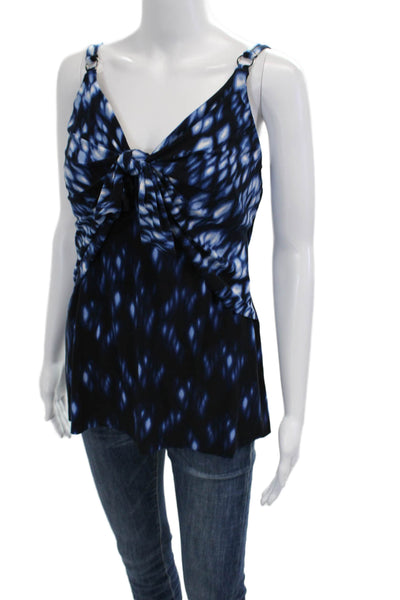 Magicsuit Womens Black Geometric V-Neck Camisole Buckle Detail Size 14