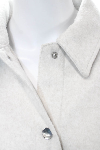 Zara Womens Beige Collared Snap Long Sleeve Classic Polyester Jacket Size S