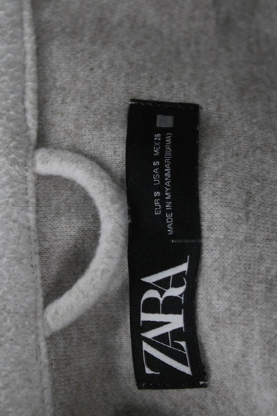 Zara Womens Beige Collared Snap Long Sleeve Classic Polyester Jacket Size S