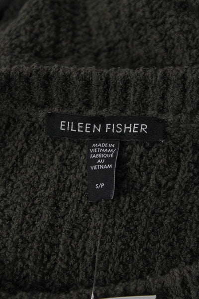 Eileen Fisher Womens Army Green Basic Sleeveless Tank Crewneck Size S