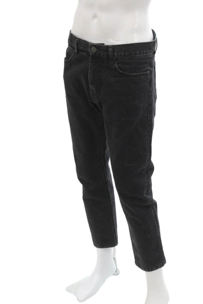 Lafaurie Mens Black Cropped Ankle Jeans Cotton Blend 90s Size 42