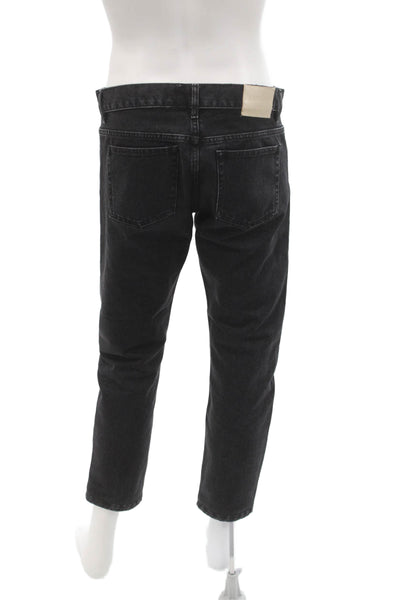 Lafaurie Mens Black Cropped Ankle Jeans Cotton Blend 90s Size 42