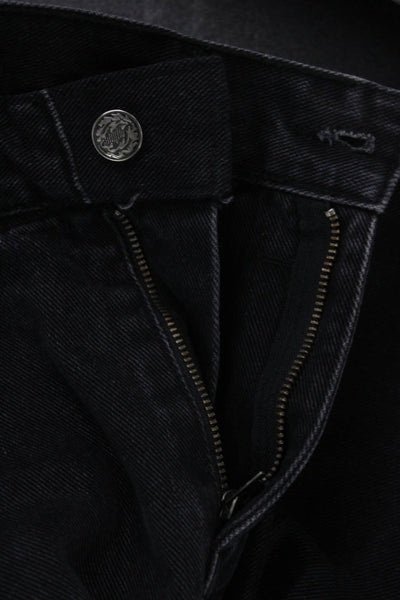 Lafaurie Mens Black Cropped Ankle Jeans Cotton Blend 90s Size 42
