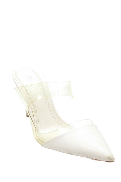 Zara Womens Transparent Panel Detail Pointed Toe Heels White Size EUR 39