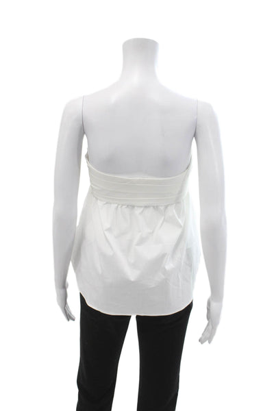 Zara Women White Sleeveless Button Front Top Classic Size M