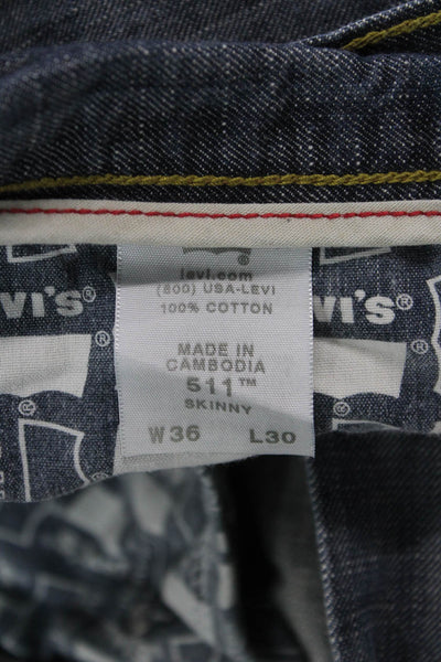 Levis Mens Skinny Blue Jeans Size 36