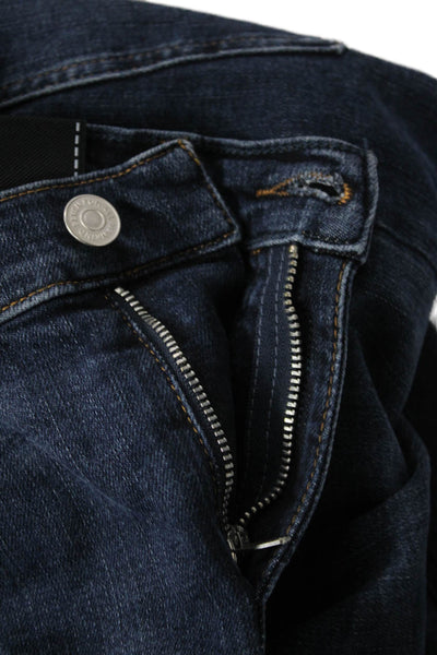 7 For All Mankind Women Cropped Flared Dark Blue Jeans Size 28