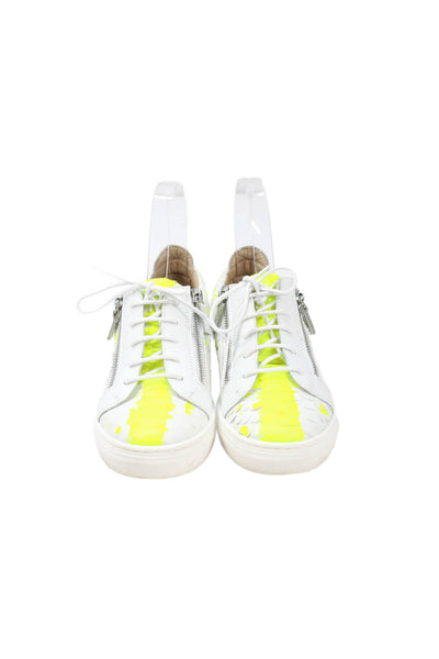Giuseppe Zanotti Design Womens Snakeskin Print Sneakers White Size 33 3