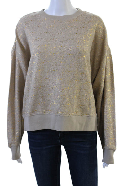 Electric & Rose Womens Pullover Sweatshirt Beige Crew Neck Long Sleeve Size S