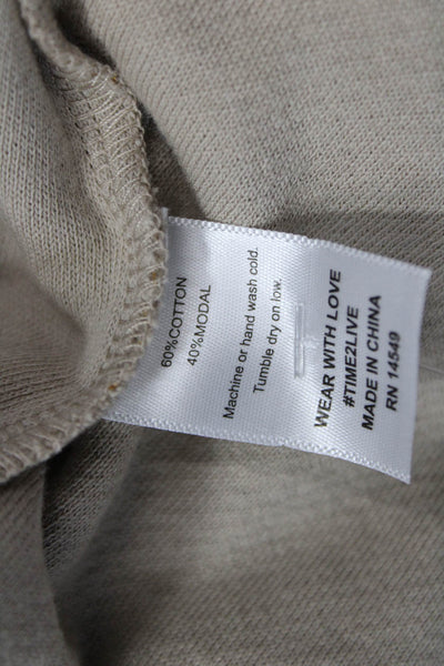 Electric & Rose Womens Pullover Sweatshirt Beige Crew Neck Long Sleeve Size S