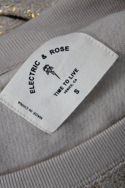 Electric & Rose Womens Pullover Sweatshirt Beige Crew Neck Long Sleeve Size S
