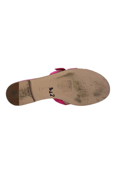 Gianvito Rossi Womens Suede Buckle Detail Slip On Flats Shoes Pink Size 7.5