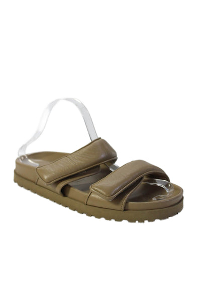 Gia x Pernille Teisbaek Womens Double Strap Slip On Sandals Shoes Brown Size 8.5