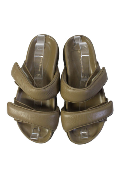 Gia x Pernille Teisbaek Womens Double Strap Slip On Sandals Shoes Brown Size 8.5