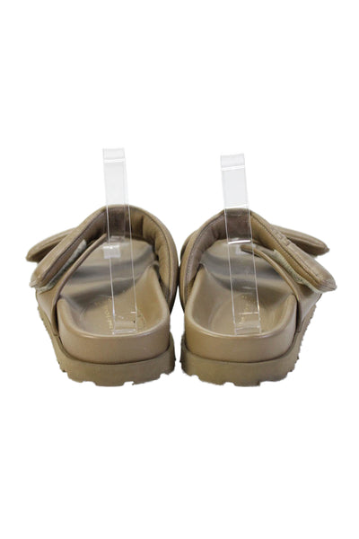 Gia x Pernille Teisbaek Womens Double Strap Slip On Sandals Shoes Brown Size 8.5