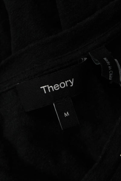 Theory Women Basic Black Modal Tank Sleeveless Round Neck Designer Size M