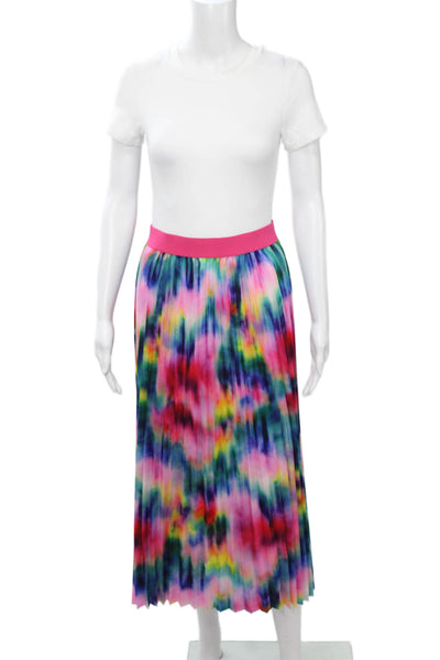 Le Superbe Women Pleated Maxi Skirt Multicolor Graphic Polyester Size S