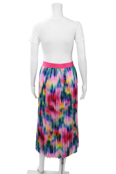 Le Superbe Women Pleated Maxi Skirt Multicolor Graphic Polyester Size S