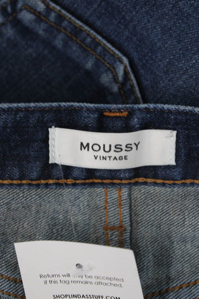 Moussy Womens Dark Blue Cropped Skinny Ankle Denim Jeans Mid Rise Size 26