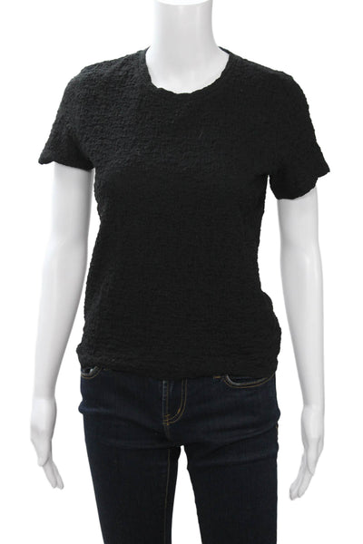 Vince Women Basic Black Crew Neck Short Sleeve T-Shirt Petite Size S