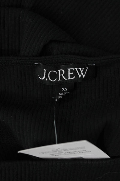J Crew Women Basic Tank Black Round Neck Cotton Modal Blend Size XS