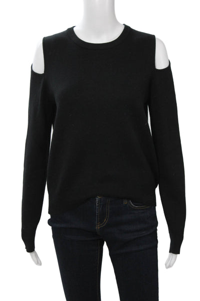Monrow Womens Pullover Sweater Black Crew Neck Long Sleeve Size S