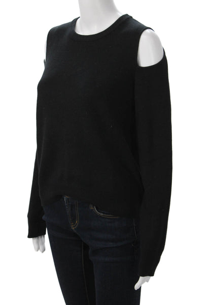 Monrow Womens Pullover Sweater Black Crew Neck Long Sleeve Size S