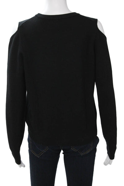 Monrow Womens Pullover Sweater Black Crew Neck Long Sleeve Size S