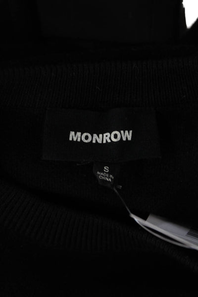 Monrow Womens Pullover Sweater Black Crew Neck Long Sleeve Size S