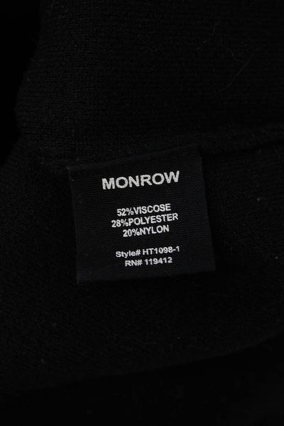 Monrow Womens Pullover Sweater Black Crew Neck Long Sleeve Size S