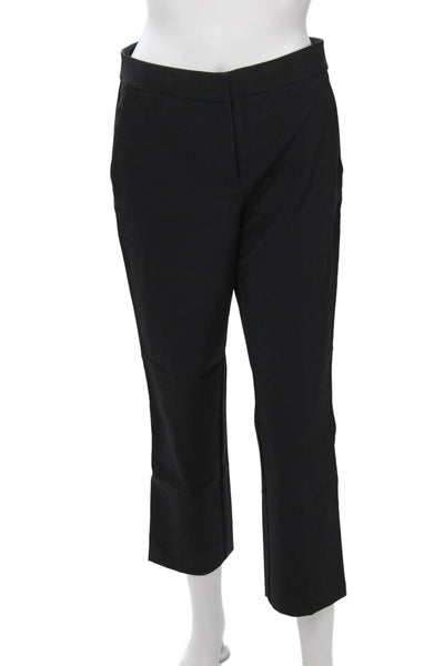 Rebecca Taylor Womens Cropped Dress Pants Black Hook & Eye Size 2